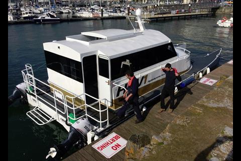 'HRV1' uses twin Selva 40hp outboards to manoeuvre out to the test area